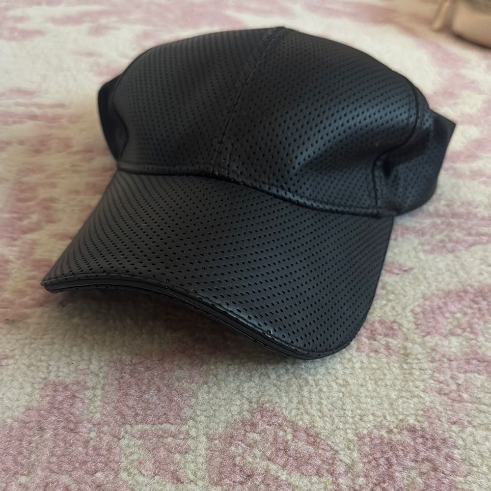 Black leather caap